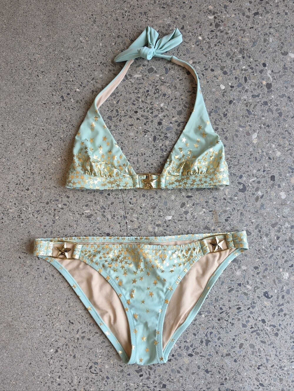Y2K Victorias Secret Gold Star Bikini